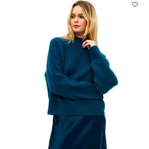 NWT Naadam Super Luxe Cashmere Sweater Peacock Blue XS